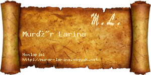 Murár Larina névjegykártya